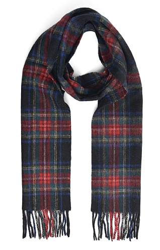 House of Bruar Lambswool Tartan Scarf, Black Stewart