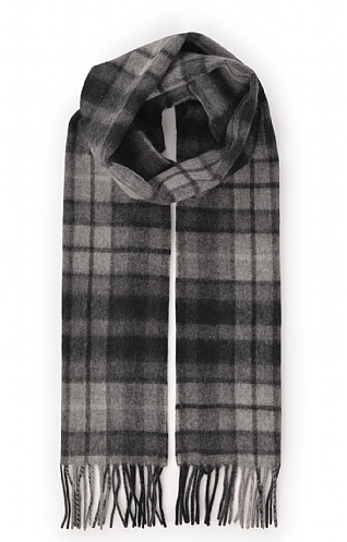 House of Bruar Lambswool Tartan Scarf - Grey Buchanan, Grey Buchanan