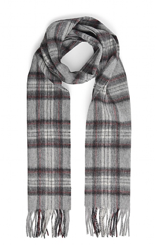 House of Bruar Lambswool Tartan Scarf, Grey Stewart