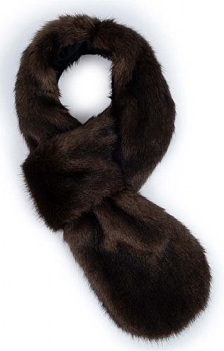 Ladies Faux Fur Loop Scarf - Treacle