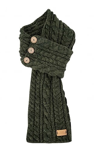 House Of Bruar Ladies Cable Button Wrap Scarf