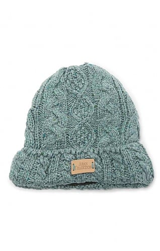 House Of Bruar Ladies Donegal Cable Beanie, Jade Green