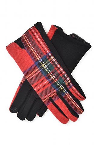 House Of Bruar Ladies Tartan Touchscreen Gloves - Royal Stewart Tartan, Royal Stewart