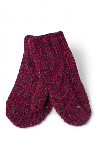 House of Bruar Ladies Donegal Mittens, Plum