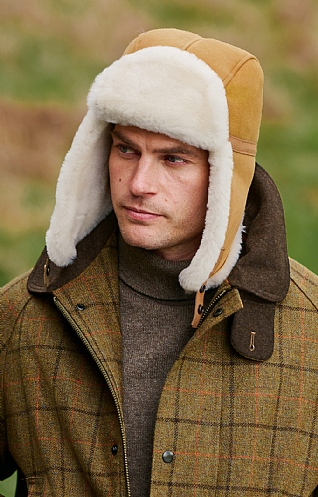 Sheepskin trapper hat on sale