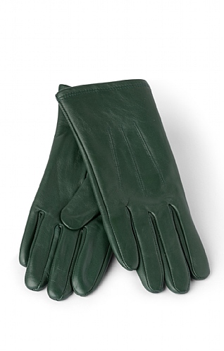 House Of Bruar Ladies Full Leather Gloves, Forest