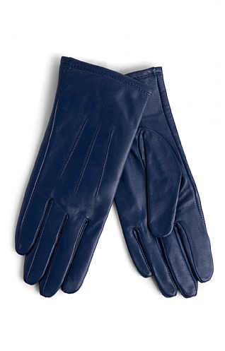 House Of Bruar Ladies Full Leather Gloves, French Navy