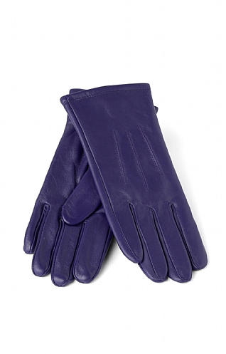 House Of Bruar Ladies Full Leather Gloves, Purple