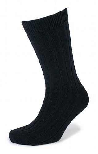 Mens Johnstons Of Elgin Cashmere Socks - Black