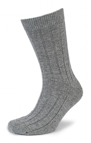 Mens Johnstons Of Elgin Cashmere Socks - Light Grey