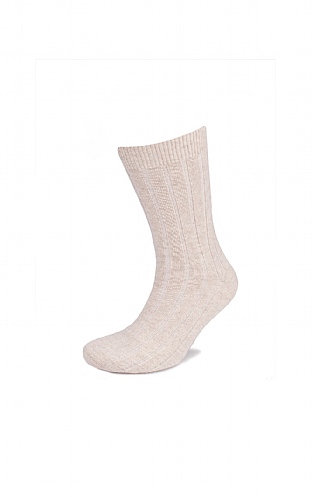 Mens Johnstons Of Elgin Cashmere Socks - Natural