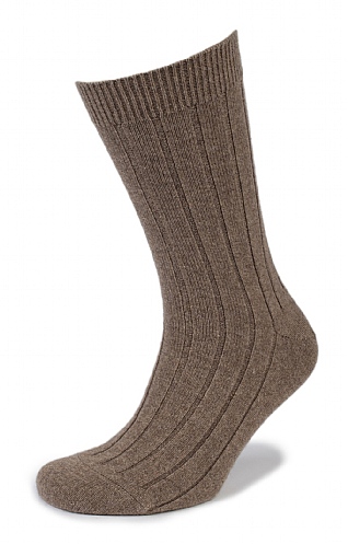 Mens Johnstons Of Elgin Cashmere Socks - Otter Brown