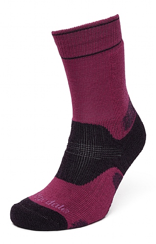 Ladies Wool Blend Mid Weight Hike Sock, Berry