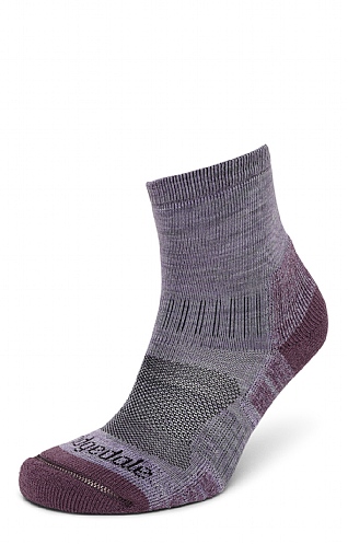 Ladies Merino Wool Blend Lightweight Hike Ankle Sock, Heather/Damson