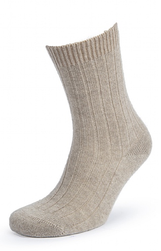 Pantherella Ladies Ribbed Cashmere Socks - Natural, Natural
