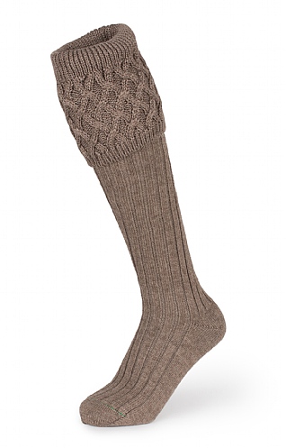 House of Cheviot Merino Plain Shooting Socks, Bison