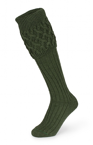 House of Cheviot Merino Plain Shooting Socks, Spruce