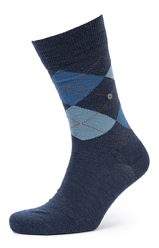 Mens Argyle Edinburgh Socks - Denim Blue