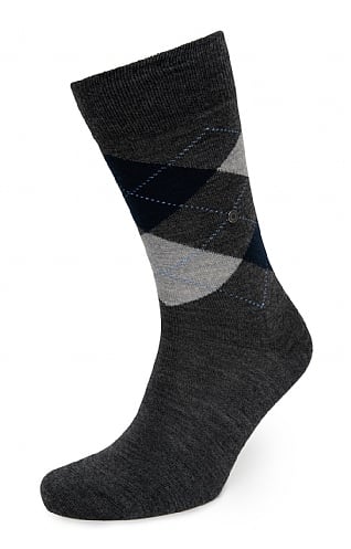 Mens Argyle Edinburgh Socks - Mid Grey