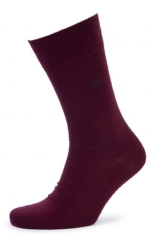 Mens Leeds Plain Socks - Burgundy red