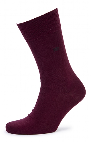 Mens Leeds Plain Socks - Burgundy red, Burgundy