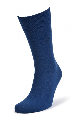 Mens Leeds Plain Socks, Cobalt