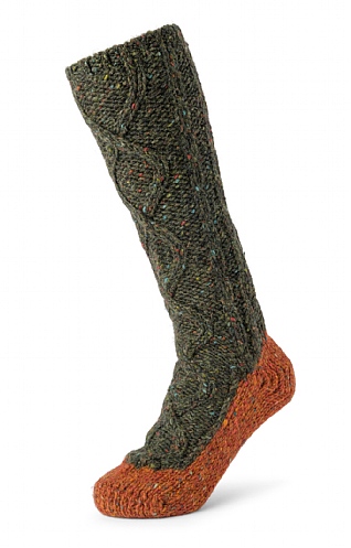 House of Bruar Ladies Donegal Socks, Dark Loden Copper