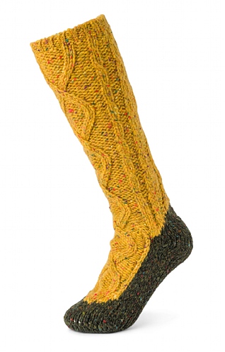 House of Bruar Ladies Donegal Socks, Ochre Dark Loden