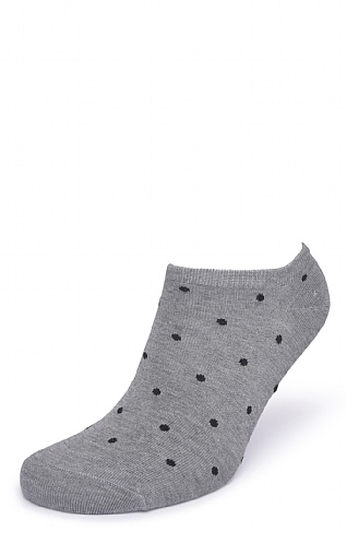 Thought Ladies Dottie Bamboo Trainer Socks, Grey Marled
