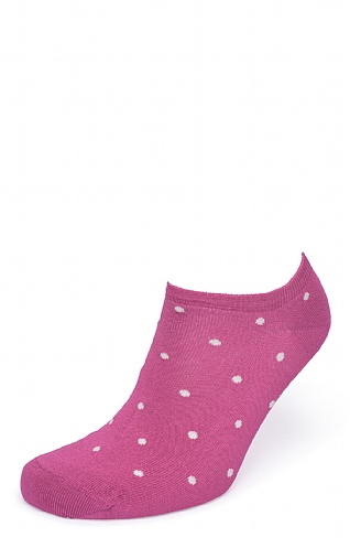 Thought Ladies Dottie Bamboo Trainer Socks, Raspberry Pink