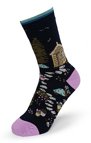 Thought Ladies Cotton Garden Socks - Navy Blue, Navy