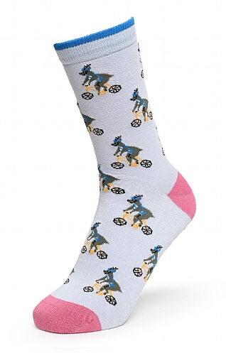 Thought Ladies Bamboo Animal Socks, Ice Blue