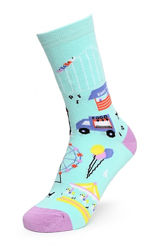 Thought Ladies Fairground Socks, Deep Mint