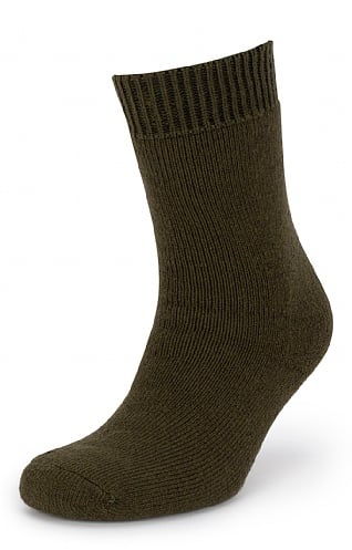Barbour Wellington Calf Sock, Olive Green