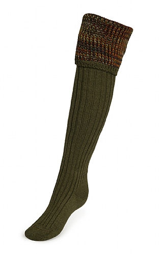 House of Cheviot Ladies Merino Katrine Sock, Dark Olive