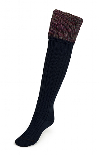 House of Cheviot Ladies Merino Katrine Sock - Navy Blue, Navy