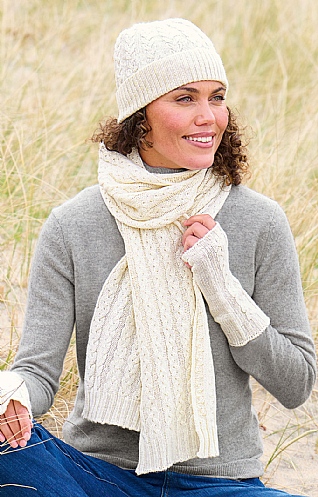 Cashmere shop cable scarf