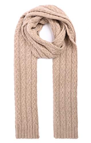 House Of Bruar Ladies Cashmere Cable Scarf - Otter Brown