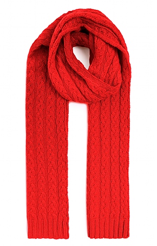 House Of Bruar Ladies Cashmere Cable Scarf - Red