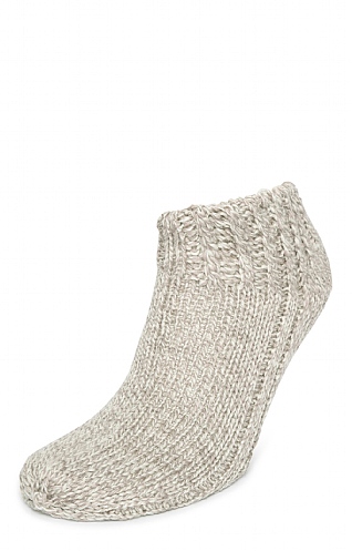 Ladies Merino Short Socks, Beige Mel