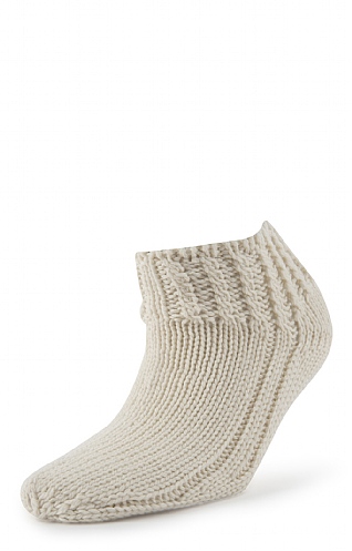 Ladies Merino Short Socks - Ecru beige, Ecru