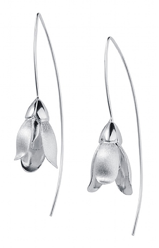 Christin Ranger Large Snowdrop Silver Earrings