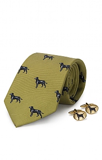Black Labrador Cufflink and Tie Set Black Labrador Cufflink and Tie Set
