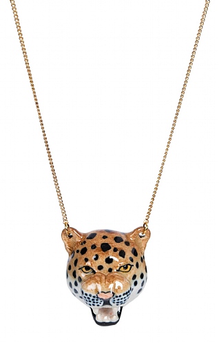 And Mary Leopard Head Necklace