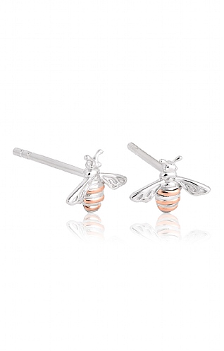 Clogau Silver and Rose Gold Honey Bee Earrings