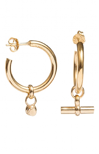 Tilly Sveaas Large Gold Hoop Medium T-Bar Earrings Tilly Sveaas Large Gold Hoop Medium T-Bar Earrings