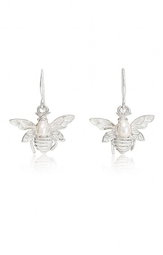 Pearls of the Orient Pearl and Bumble Bee Earrings Pearls of the Orient Pearl and Bumble Bee Earrings