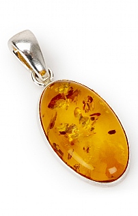 Amber and Silver Pendant