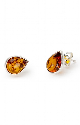 Amber and Silver Studs Amber and Silver Studs