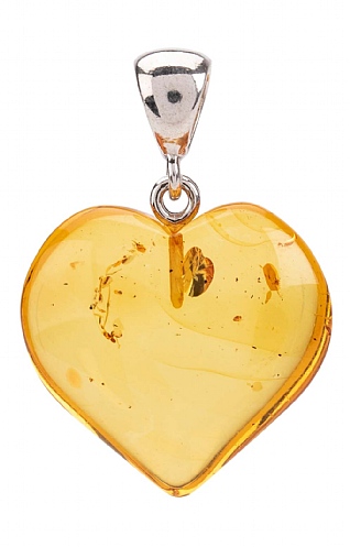 Amber Solid Heart Pendant